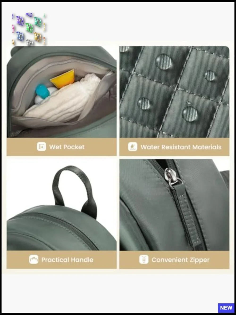 Quilted Pickleball Paddle Sling Bag Crossbody Backpack Sport Gym Travel Bag